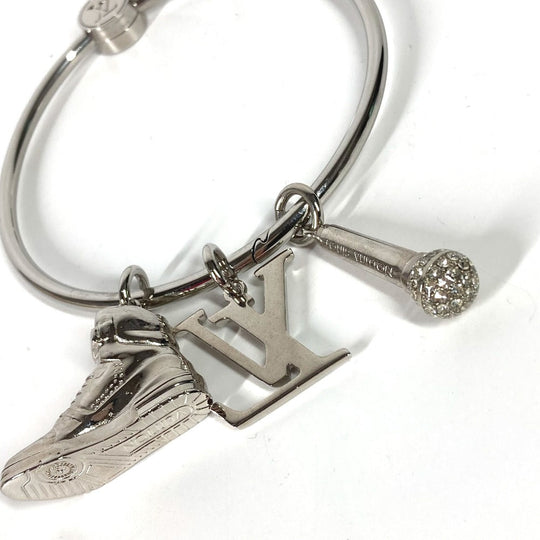 LOUIS VUITTON key ring M68854 metal Silver mike rhinestone sneakers Portocre round ring mens Used Authentic