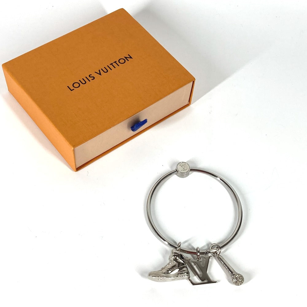 LOUIS VUITTON key ring M68854 metal Silver mike rhinestone sneakers Portocre round ring mens Used Authentic