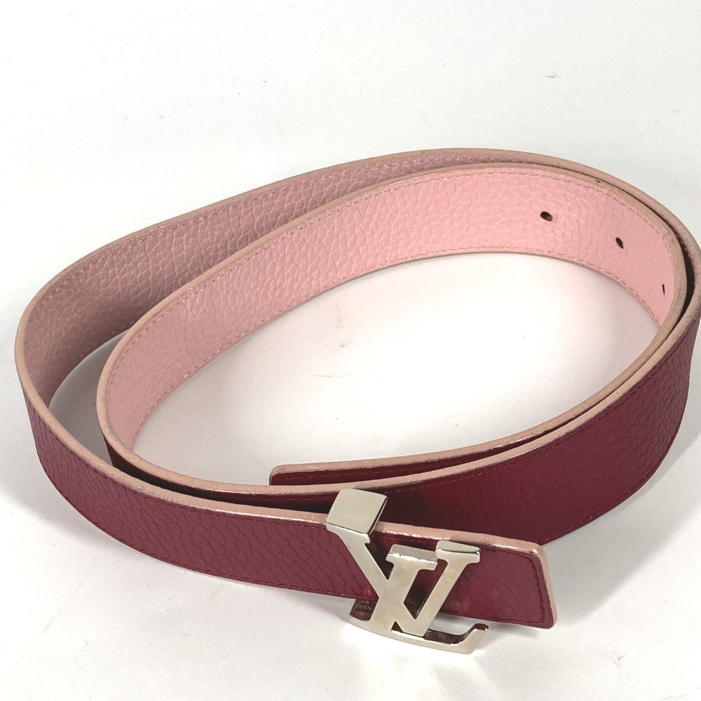 LOUIS VUITTON belt M6117W leather Light pink Reversible LV buckle Women 85 Used Authentic
