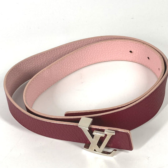 LOUIS VUITTON belt M6117W leather Light pink Reversible LV buckle Women 85 Used Authentic