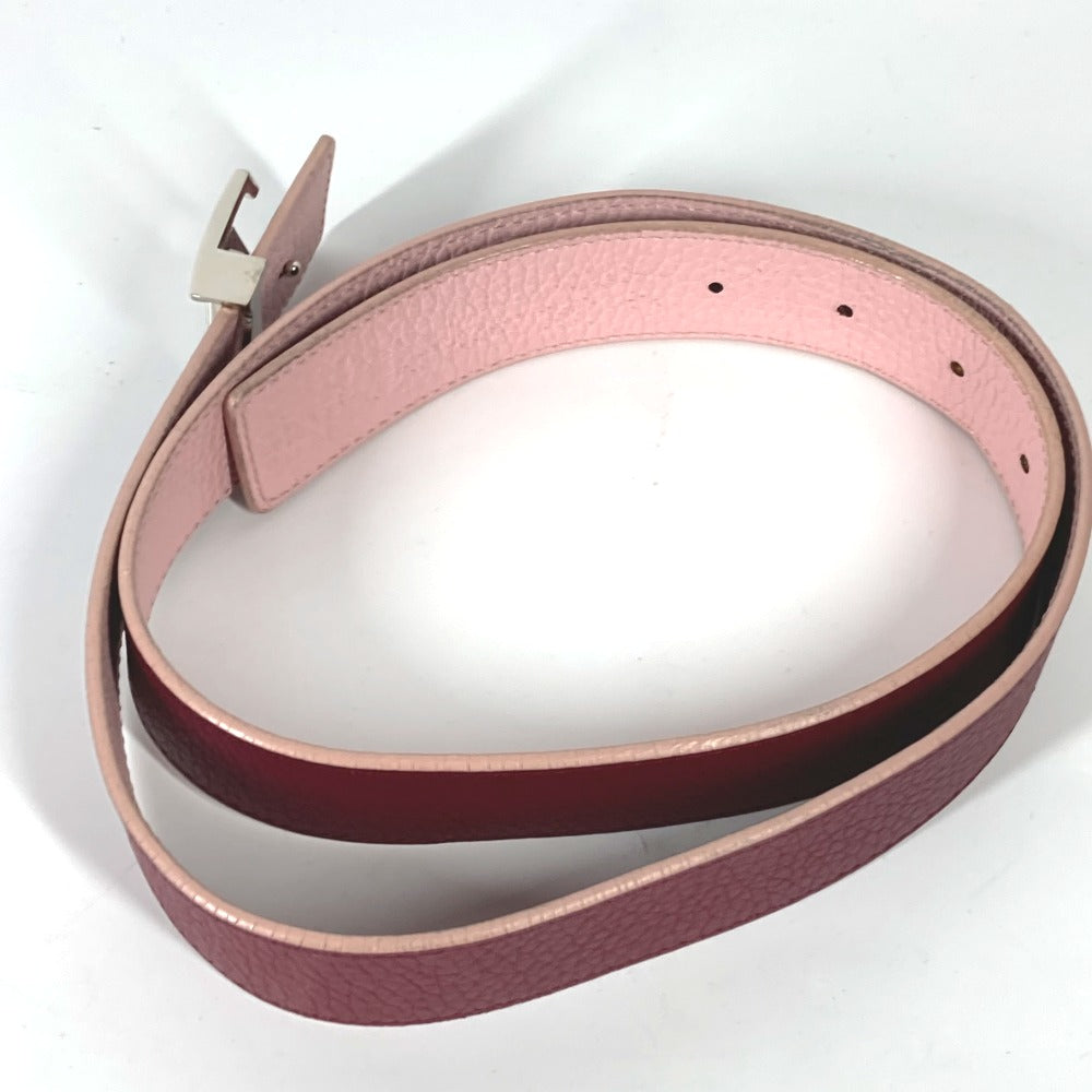 LOUIS VUITTON belt M6117W leather Light pink Reversible LV buckle Women 85 Used Authentic