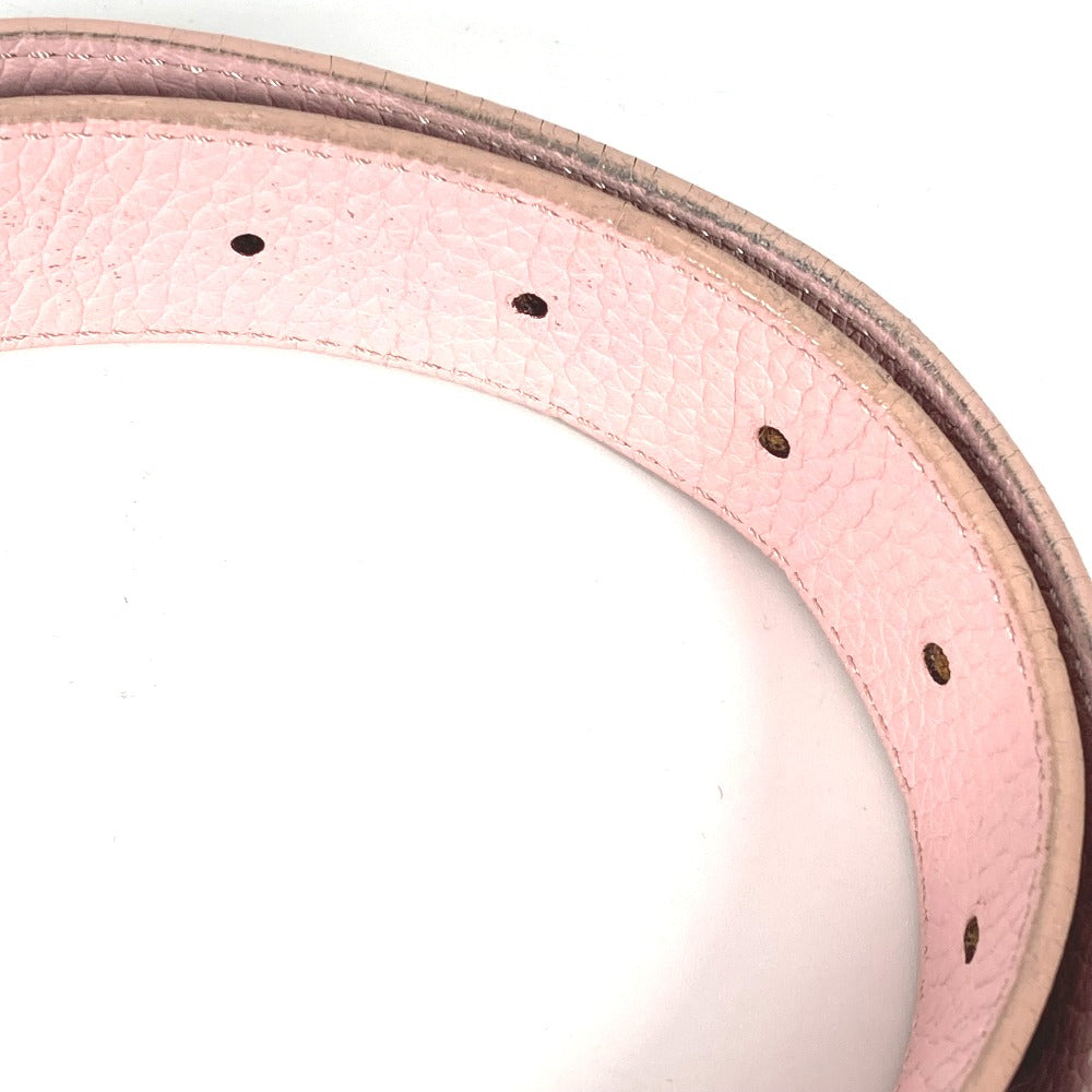 LOUIS VUITTON belt M6117W leather Light pink Reversible LV buckle Women 85 Used Authentic