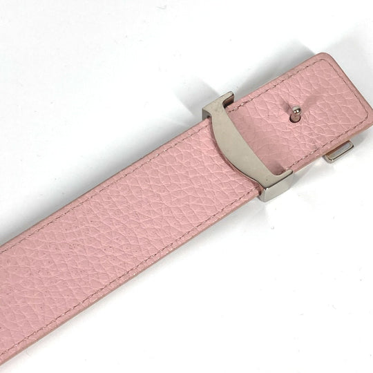 LOUIS VUITTON belt M6117W leather Light pink Reversible LV buckle Women 85 Used Authentic