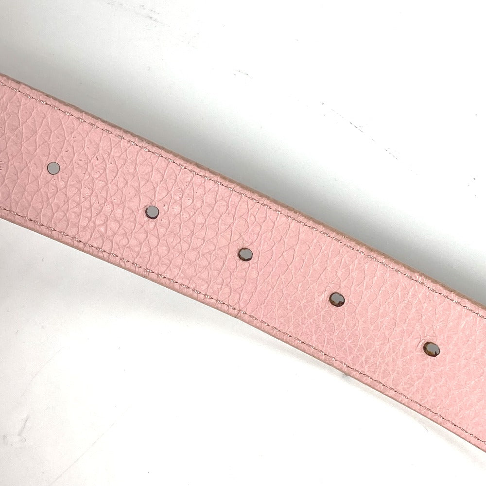LOUIS VUITTON belt M6117W leather Light pink Reversible LV buckle Women 85 Used Authentic