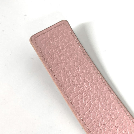 LOUIS VUITTON belt M6117W leather Light pink Reversible LV buckle Women 85 Used Authentic