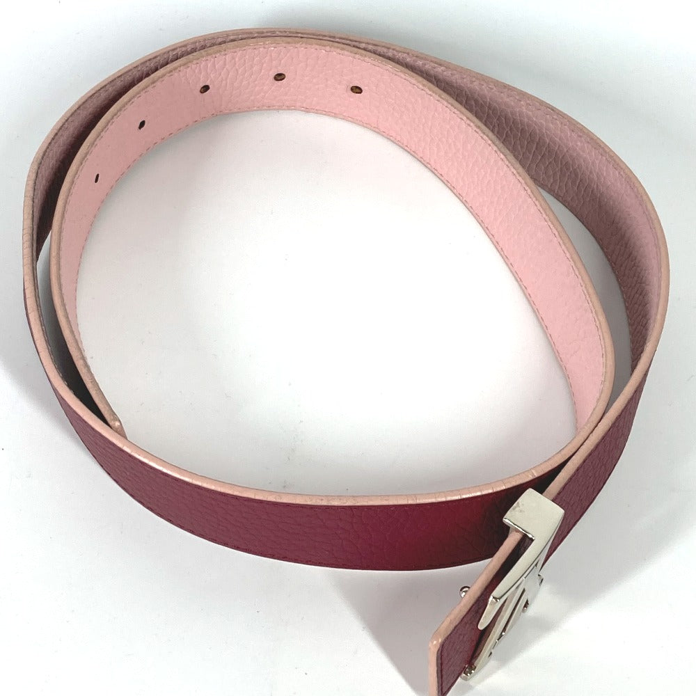 LOUIS VUITTON belt M6117W leather Light pink Reversible LV buckle Women 85 Used Authentic