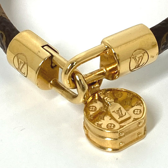 LOUIS VUITTON bracelet M6442F Monogram canvas Brown Monogram Bracelet LV Tribute Women 17 Used Authentic