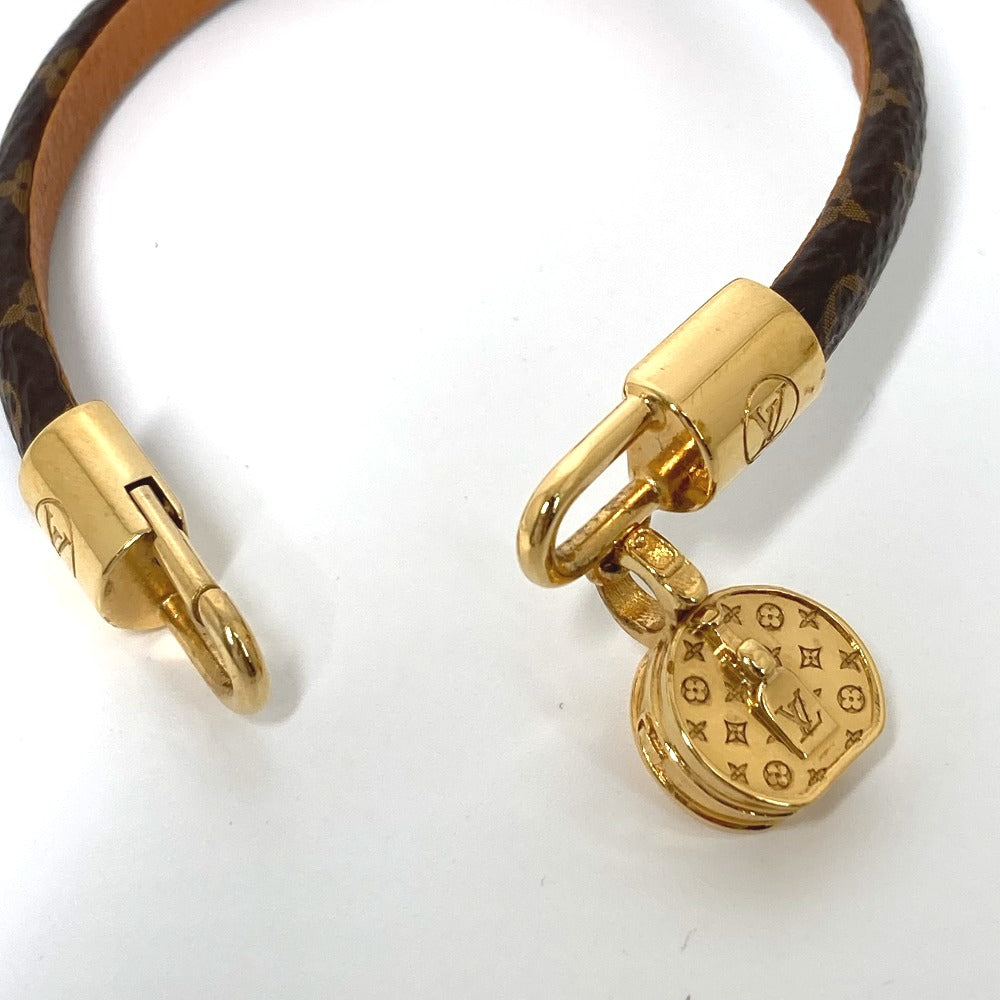 LOUIS VUITTON bracelet M6442F Monogram canvas Brown Monogram Bracelet LV Tribute Women 17 Used Authentic