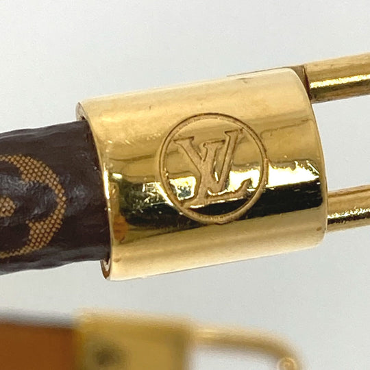 LOUIS VUITTON bracelet M6442F Monogram canvas Brown Monogram Bracelet LV Tribute Women 17 Used Authentic