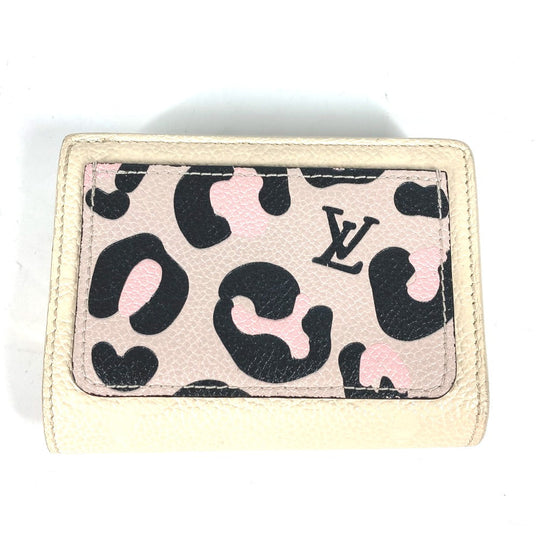 LOUIS VUITTON Folded wallet M80754 Monogram Ann Platt Leather beige Monogram Ann Platt Portefeuille Clare Women Used Authentic