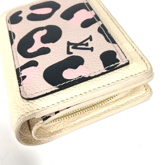 LOUIS VUITTON Folded wallet M80754 Monogram Ann Platt Leather beige Monogram Ann Platt Portefeuille Clare Women Used Authentic