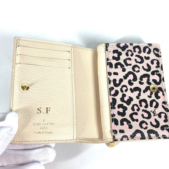 LOUIS VUITTON Folded wallet M80754 Monogram Ann Platt Leather beige Monogram Ann Platt Portefeuille Clare Women Used Authentic