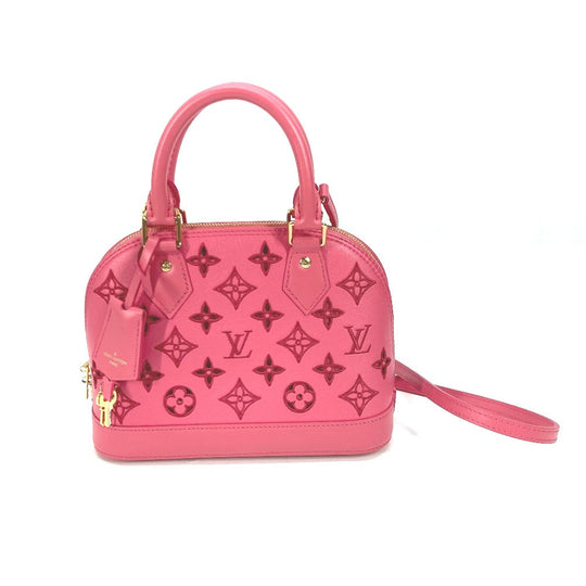 LOUIS VUITTON Shoulder Bag M22878 leather pink LV Broderie Anglaise Alma BB