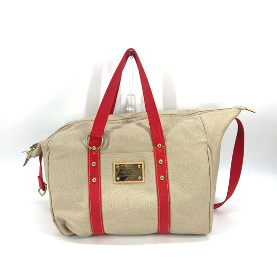 LOUIS VUITTON Boston Duffel bag M40029 canvas beige Antigua Sac Weekend Women Used Authentic