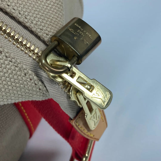 LOUIS VUITTON Boston Duffel bag M40029 canvas beige Antigua Sac Weekend Women Used Authentic