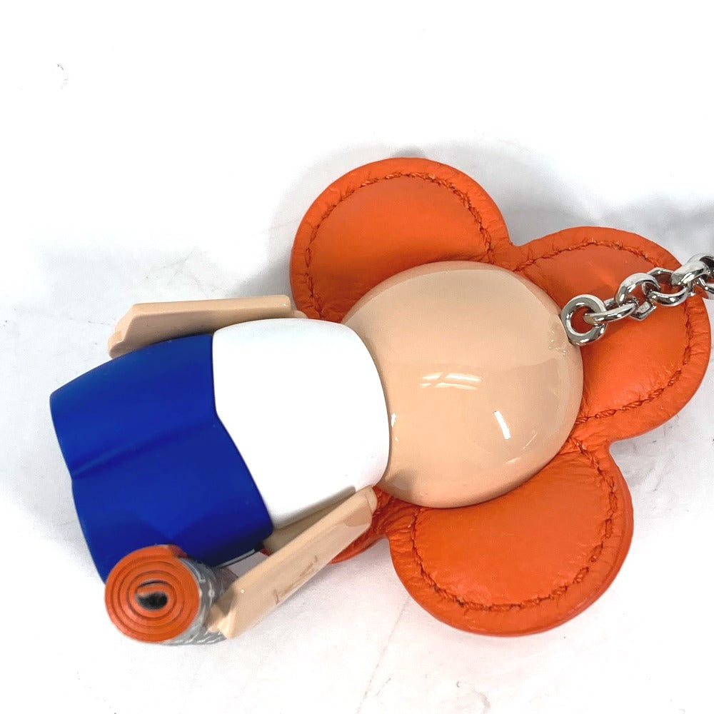 LOUIS VUITTON key ring M01198 metal Orange Bag charm Vivienne Jim Women Used Authentic