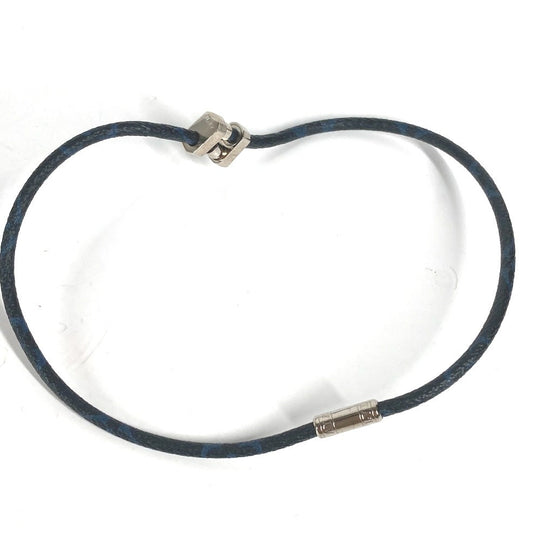 LOUIS VUITTON choker MP1714 Monogram Eclipse Canvas Navy Monogram Eclipse Necklace Accessories Women Used Authentic
