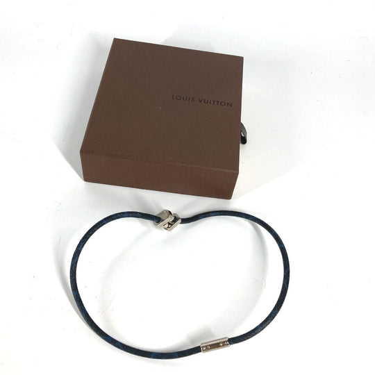 LOUIS VUITTON choker MP1714 Monogram Eclipse Canvas Navy Monogram Eclipse Necklace Accessories Women Used Authentic