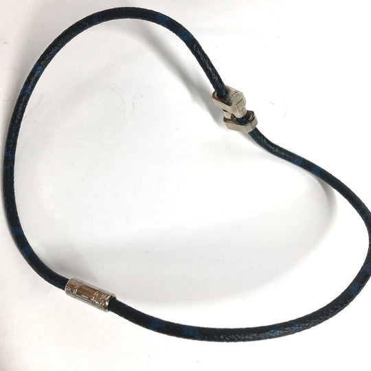 LOUIS VUITTON choker MP1714 Monogram Eclipse Canvas Navy Monogram Eclipse Necklace Accessories Women Used Authentic