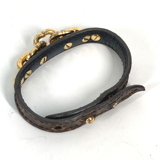 LOUIS VUITTON bracelet M6529F Monogram canvas Brown Monogram Brasserie Twist the Chain Women 17 Used Authentic