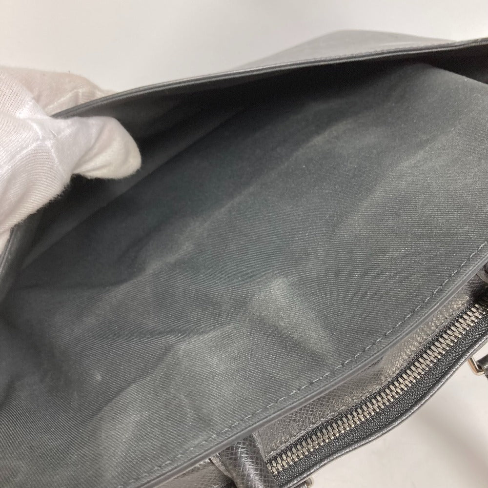 LOUIS VUITTON Business bag M30440 Taiga Leather black Taiga Alex mens Used Authentic
