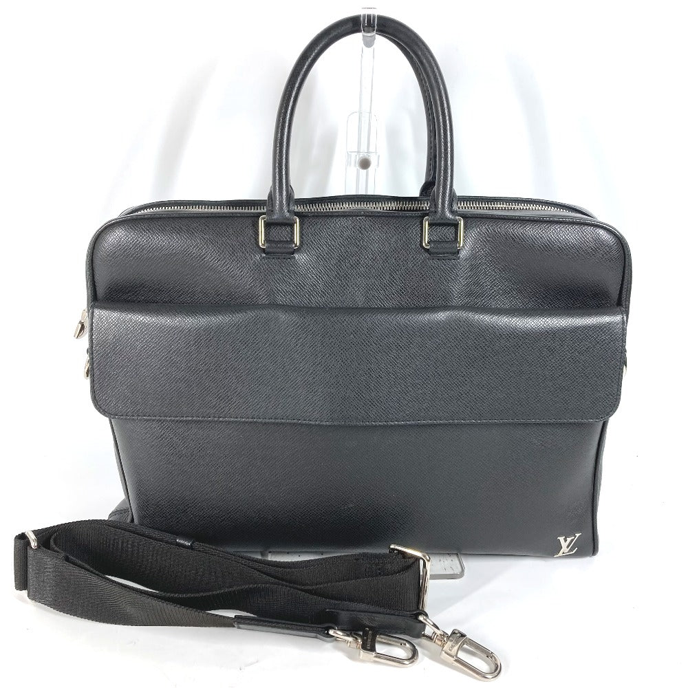 LOUIS VUITTON Business bag M30440 Taiga Leather black Taiga Alex mens Used Authentic
