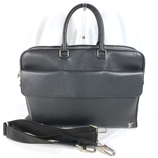 LOUIS VUITTON Business bag M30440 Taiga Leather black Taiga Alex mens Used Authentic