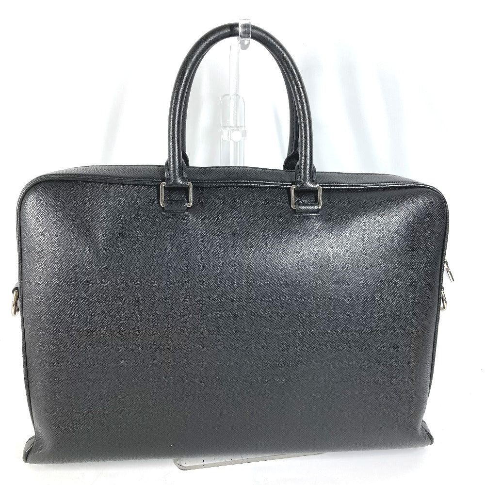 LOUIS VUITTON Business bag M30440 Taiga Leather black Taiga Alex mens Used Authentic