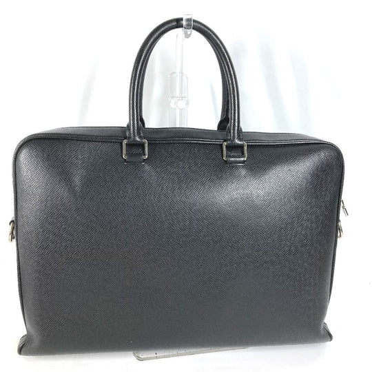LOUIS VUITTON Business bag M30440 Taiga Leather black Taiga Alex mens Used Authentic