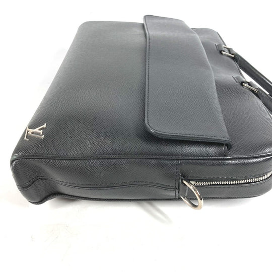 LOUIS VUITTON Business bag M30440 Taiga Leather black Taiga Alex mens Used Authentic