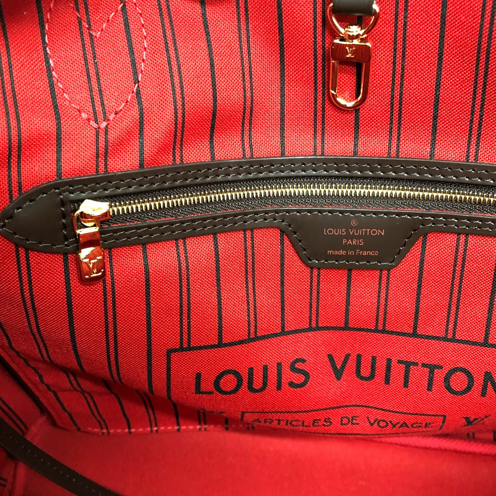 LOUIS VUITTON Tote Bag N40599 Damier canvas Brown Neverfull MM Women Used Authentic