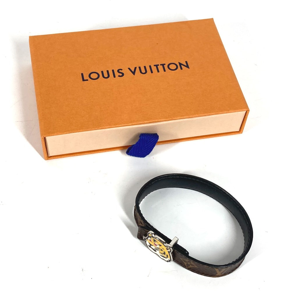 LOUIS VUITTON bracelet M8042D Monogram canvas Brown Monogram NIGO collaboration LV Tiger Bracelet mens Used Authentic