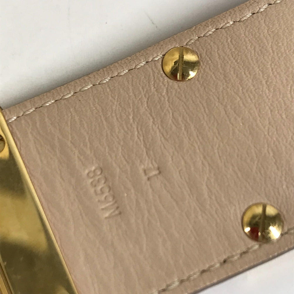 LOUIS VUITTON Bangle M6538�@ leather beige Brasserie SO LV Women 17 Used Authentic