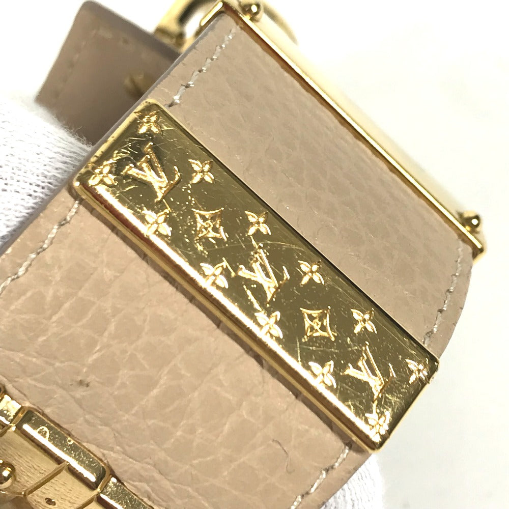 LOUIS VUITTON Bangle M6538�@ leather beige Brasserie SO LV Women 17 Used Authentic