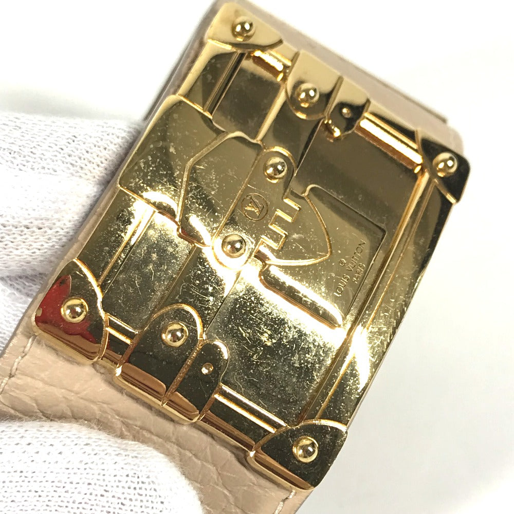 LOUIS VUITTON Bangle M6538�@ leather beige Brasserie SO LV Women 17 Used Authentic