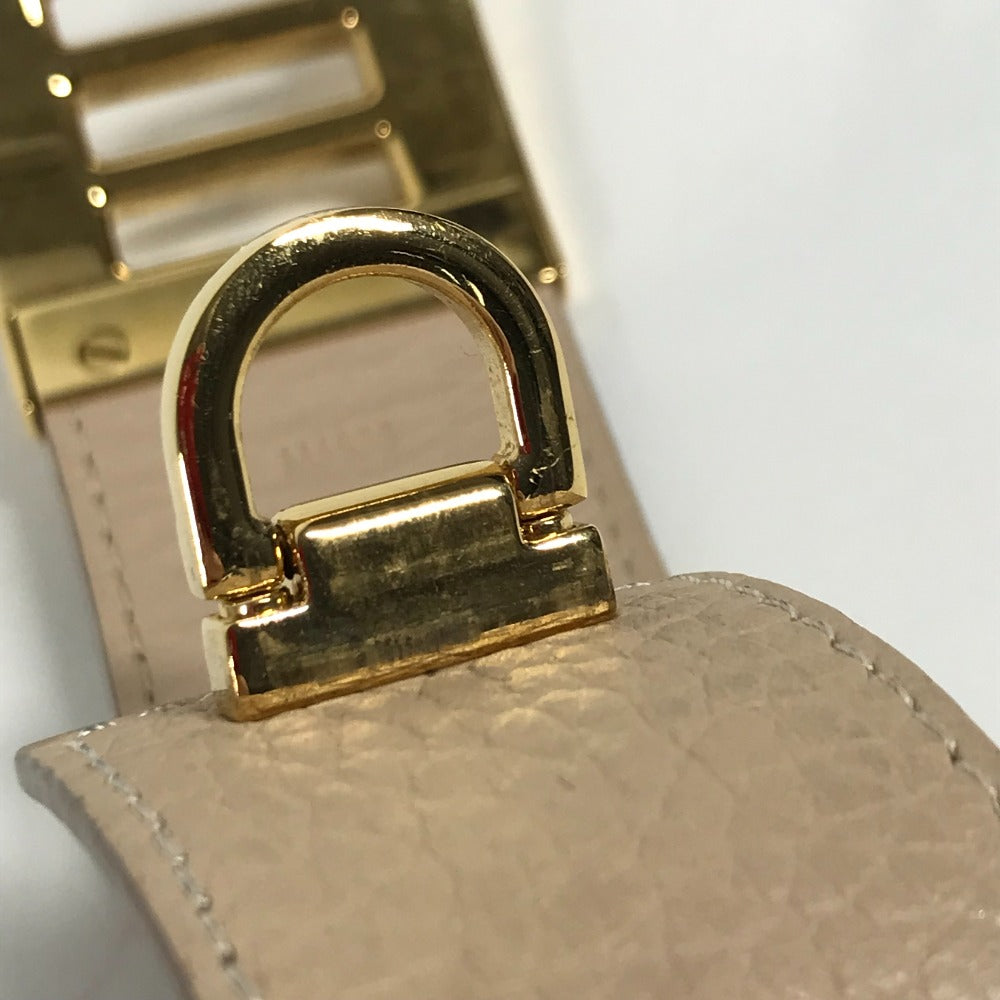 LOUIS VUITTON Bangle M6538�@ leather beige Brasserie SO LV Women 17 Used Authentic