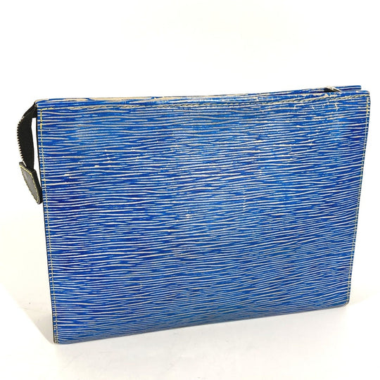 LOUIS VUITTON business bag M54654 Epi Leather blue Epi denim posh toilette mens Used Authentic