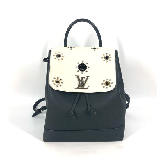 LOUIS VUITTON Backpack M54108 leather black Rock Me Backpack Studs Women Used Authentic