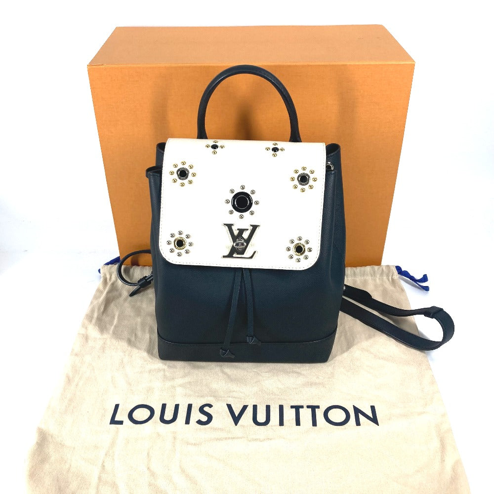 LOUIS VUITTON Backpack M54108 leather black Rock Me Backpack Studs Women Used Authentic