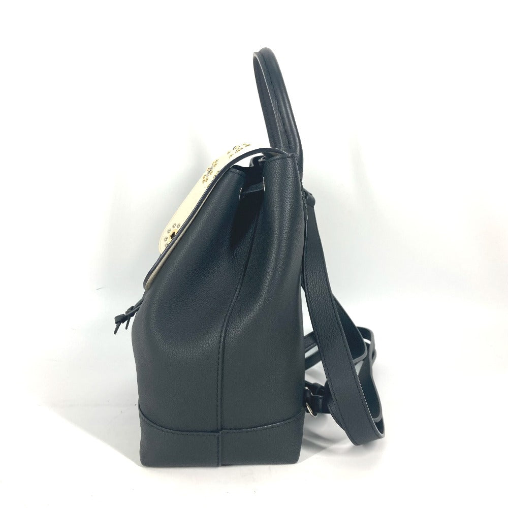 LOUIS VUITTON Backpack M54108 leather black Rock Me Backpack Studs Women Used Authentic