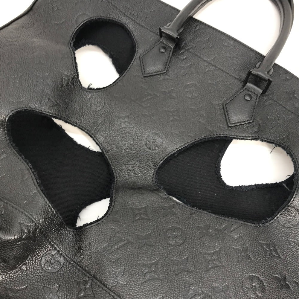 LOUIS VUITTON Tote Bag M45887 Monogram Ann Platt Leather black Rei Kawakubo collaboration Monogram Empreinte With Holes PM mens Used Authentic