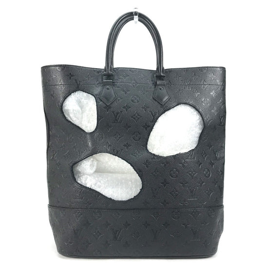 LOUIS VUITTON Tote Bag M45887 Monogram Ann Platt Leather black Rei Kawakubo collaboration Monogram Empreinte With Holes PM mens Used Authentic