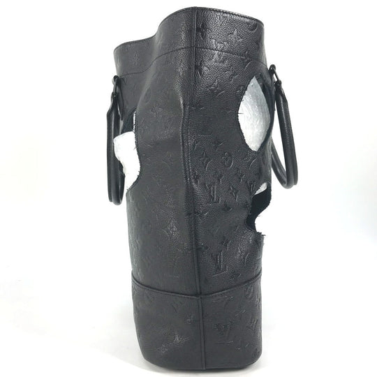 LOUIS VUITTON Tote Bag M45887 Monogram Ann Platt Leather black Rei Kawakubo collaboration Monogram Empreinte With Holes PM mens Used Authentic