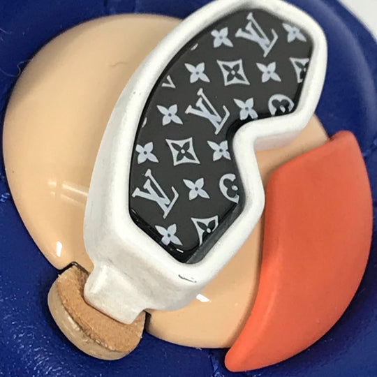 LOUIS VUITTON key ring M00965 Metal, Leather blue Bijou Sac Snowboard Vivienne Women Used Authentic