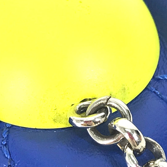 LOUIS VUITTON key ring M00965 Metal, Leather blue Bijou Sac Snowboard Vivienne Women Used Authentic