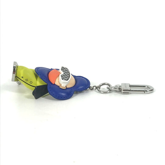 LOUIS VUITTON key ring M00965 Metal, Leather blue Bijou Sac Snowboard Vivienne Women Used Authentic