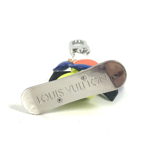 LOUIS VUITTON key ring M00965 Metal, Leather blue Bijou Sac Snowboard Vivienne Women Used Authentic