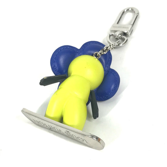 LOUIS VUITTON key ring M00965 Metal, Leather blue Bijou Sac Snowboard Vivienne Women Used Authentic