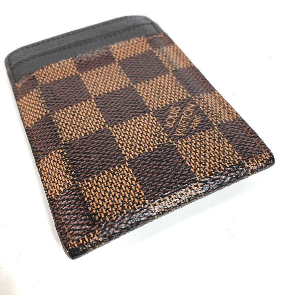 LOUIS VUITTON Card Case N61209 Damier canvas Brown Damier Porte Cartes Pance Women Used Authentic