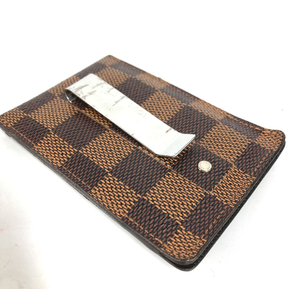 LOUIS VUITTON Card Case N61209 Damier canvas Brown Damier Porte Cartes Pance Women Used Authentic